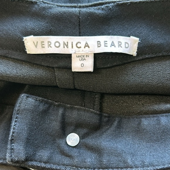 Veronica Beard Straight Leg Ankle Pant Black Pockets Designer Sz 0 - Picture 8 of 13